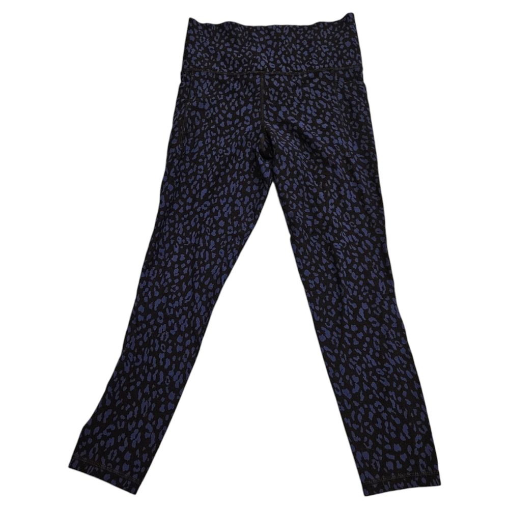 Athleta Small Animal Print Blue and Black Leggings